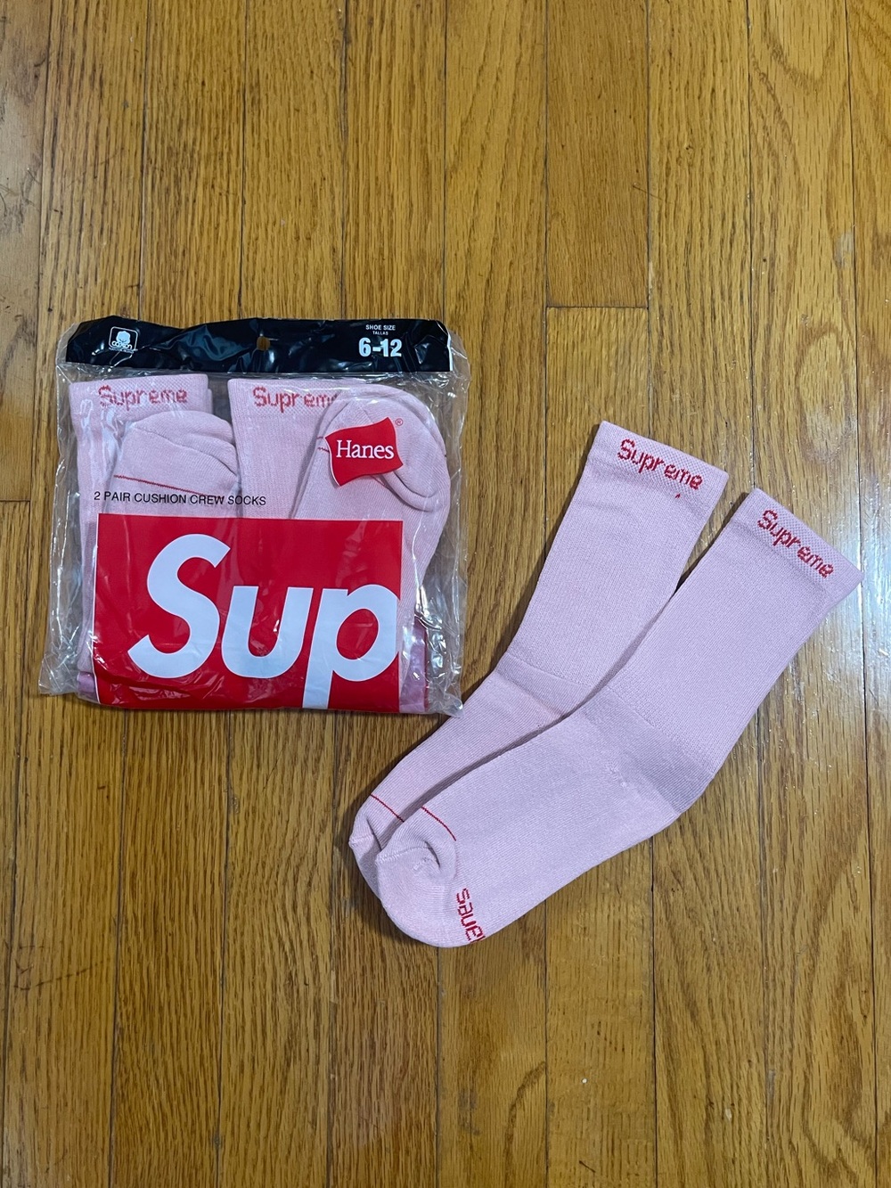 Hanes Pink Crew Socks 2-Pack